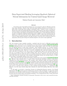 Deep Supervised Hashing leveraging Quadratic Spherical Mutual
  Information for Content-based Image Retrieval