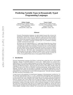 Predicting Variable Types in Dynamically Typed Programming Languages