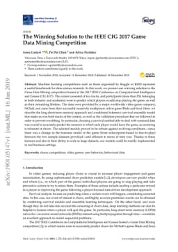 The Winning Solution to the IEEE CIG 2017 Game Data Mining Competition