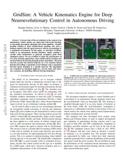 GridSim: A Vehicle Kinematics Engine for Deep Neuroevolutionary Control
  in Autonomous Driving