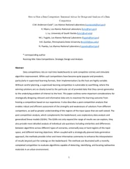 How to Host a Data Competition: Statistical Advice for Design and
  Analysis of a Data Competition