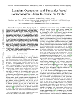 Location, Occupation, and Semantics based Socioeconomic Status Inference
  on Twitter