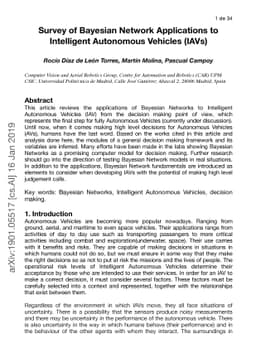 Survey of Bayesian Networks Applications to Intelligent Autonomous
  Vehicles