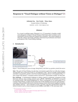 Response to "Visual Dialogue without Vision or Dialogue" (Massiceti et
  al., 2018)
