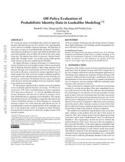 Off-Policy Evaluation of Probabilistic Identity Data in Lookalike
  Modeling