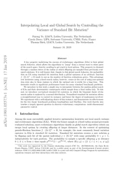 Interpolating Local and Global Search by Controlling the Variance of
  Standard Bit Mutation