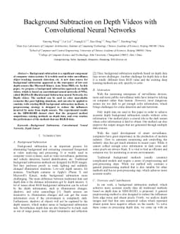 Background subtraction on depth videos with convolutional neural
  networks