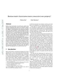 Boolean matrix factorization meets consecutive ones property