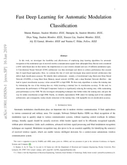 Fast Deep Learning for Automatic Modulation Classification