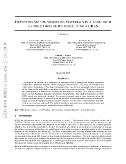 Detecting Sound-Absorbing Materials in a Room from a Single Impulse
  Response using a CRNN
