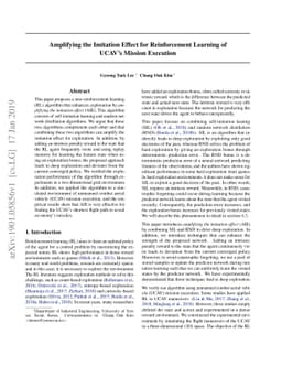 Amplifying the Imitation Effect for Reinforcement Learning of UCAV's
  Mission Execution