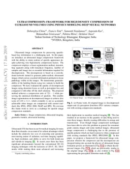 UltraCompression: Framework for High Density Compression of Ultrasound
  Volumes using Physics Modeling Deep Neural Networks