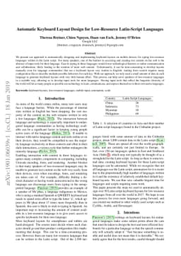 Automatic Keyboard Layout Design for Low-Resource Latin-Script Languages
