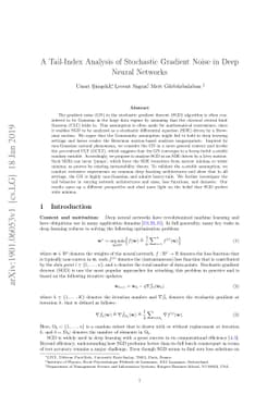A Tail-Index Analysis of Stochastic Gradient Noise in Deep Neural
  Networks
