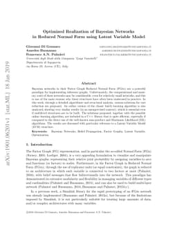 Optimized Realization of Bayesian Networks in Reduced Normal Form using
  Latent Variable Model