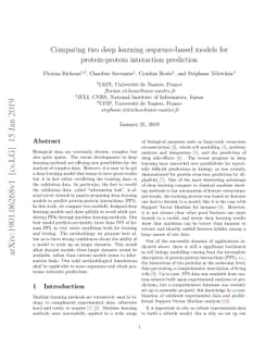 Comparing two deep learning sequence-based models for protein-protein
  interaction prediction