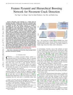 Feature Pyramid and Hierarchical Boosting Network for Pavement Crack
  Detection