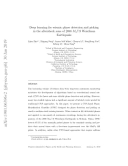Deep learning for seismic phase detection and picking in the aftershock
  zone of 2008 Mw7.9 Wenchuan earthquake