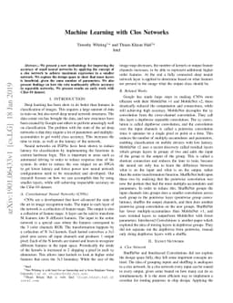 Machine Learning with Clos Networks