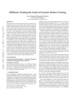 MilliSonic: Pushing the Limits of Acoustic Motion Tracking
