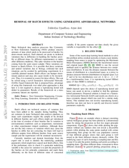 Removal of Batch Effects using Generative Adversarial Networks