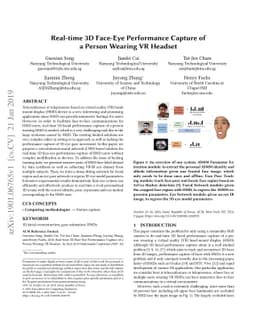 Real-time 3D Face-Eye Performance Capture of a Person Wearing VR Headset