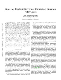 Straggler Resilient Serverless Computing Based on Polar Codes