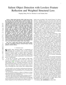 Salient Object Detection with Lossless Feature Reflection and Weighted
  Structural Loss