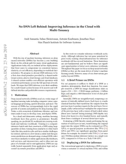 No DNN Left Behind: Improving Inference in the Cloud with Multi-Tenancy