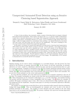 Unsupervised Automated Event Detection using an Iterative Clustering
  based Segmentation Approach
