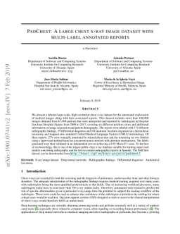 PadChest: A large chest x-ray image dataset with multi-label annotated
  reports