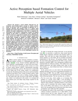 Active Perception based Formation Control for Multiple Aerial Vehicles
