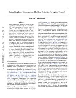 Rethinking Lossy Compression: The Rate-Distortion-Perception Tradeoff