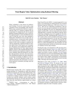 Trust Region Value Optimization using Kalman Filtering