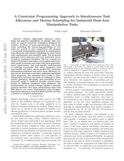 A Constraint Programming Approach to Simultaneous Task Allocation and
  Motion Scheduling for Industrial Dual-Arm Manipulation Tasks