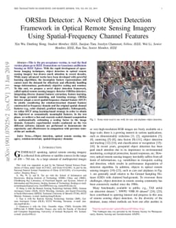 ORSIm Detector: A Novel Object Detection Framework in Optical Remote
  Sensing Imagery Using Spatial-Frequency Channel Features