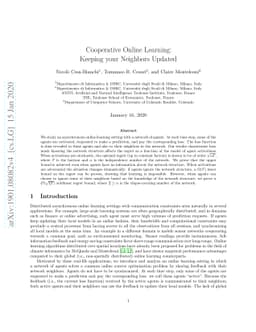 Cooperative Online Learning: Keeping your Neighbors Updated