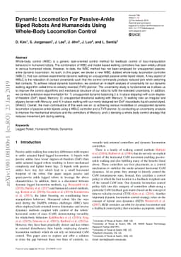 Dynamic Locomotion For Passive-Ankle Biped Robots And Humanoids Using
  Whole-Body Locomotion Control