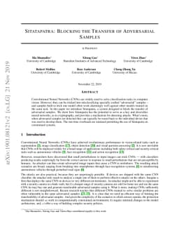 Sitatapatra: Blocking the Transfer of Adversarial Samples