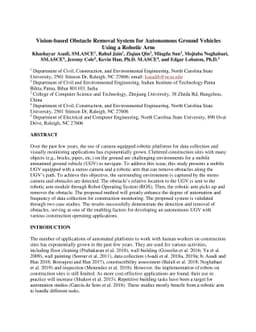 Vision-based Obstacle Removal System for Autonomous Ground Vehicles
  Using a Robotic Arm
