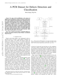 A PCB Dataset for Defects Detection and Classification