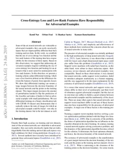 Cross-Entropy Loss and Low-Rank Features Have Responsibility for
  Adversarial Examples