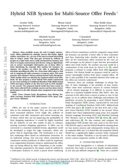 Hybrid NER System for Multi-Source Offer Feeds