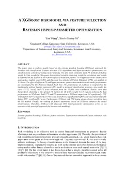 A XGBoost risk model via feature selection and Bayesian hyper-parameter
  optimization