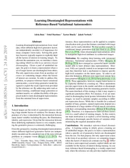 Learning Disentangled Representations with Reference-Based Variational
  Autoencoders
