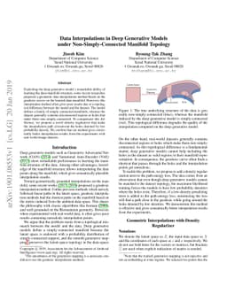 Data Interpolations in Deep Generative Models under Non-Simply-Connected
  Manifold Topology