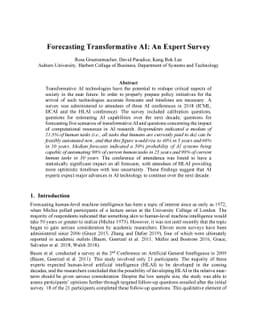 Forecasting Transformative AI: An Expert Survey