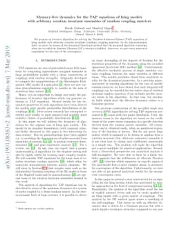 Memory-free dynamics for the TAP equations of Ising models with
  arbitrary rotation invariant ensembles of random coupling matrices