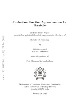 Evaluation Function Approximation for Scrabble