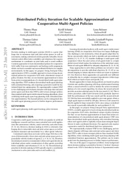 Distributed Policy Iteration for Scalable Approximation of Cooperative
  Multi-Agent Policies